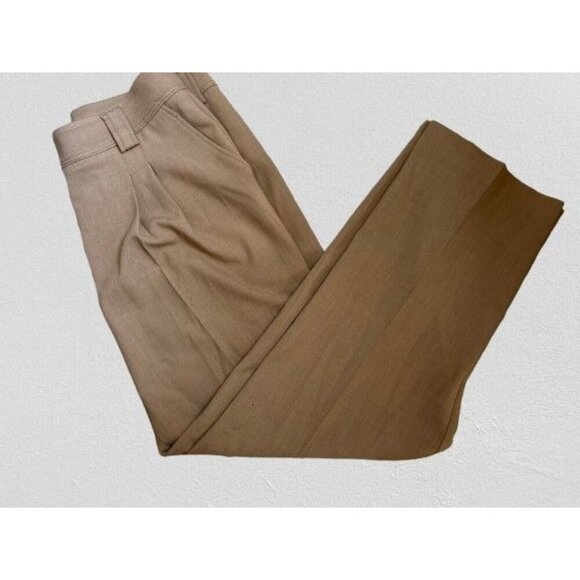 ANTHRPOLOGIE Vintage-Inspired Taupe Pants Pleated Front Belt Loops Size 12 - Picture 6 of 10